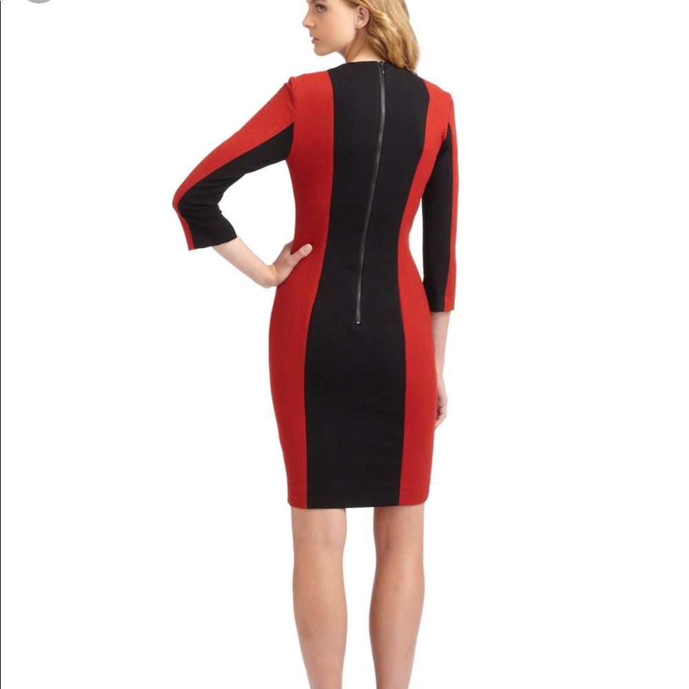 French Connection Red & Black Colorblock Dress